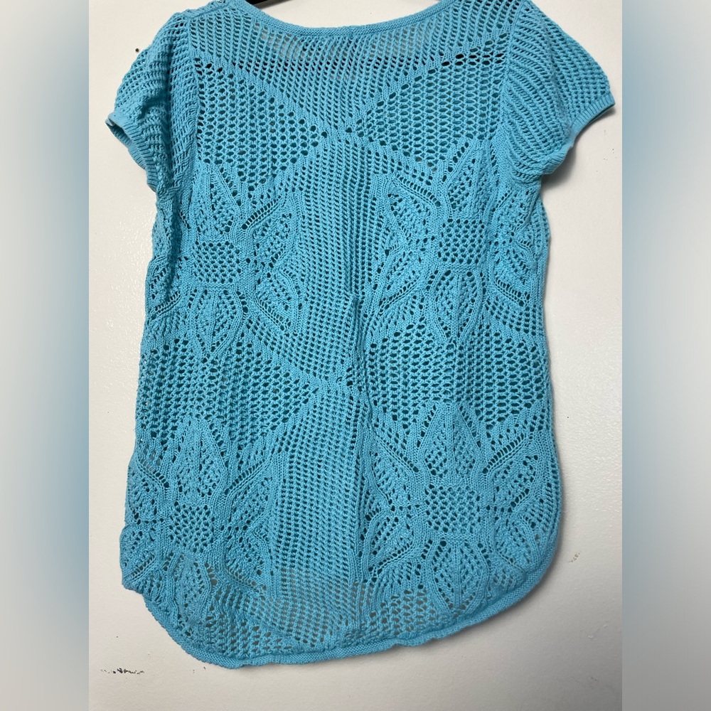 Jeanne Pierre women’s Sized Large Light Blue Bathing Suit Cover Shirt